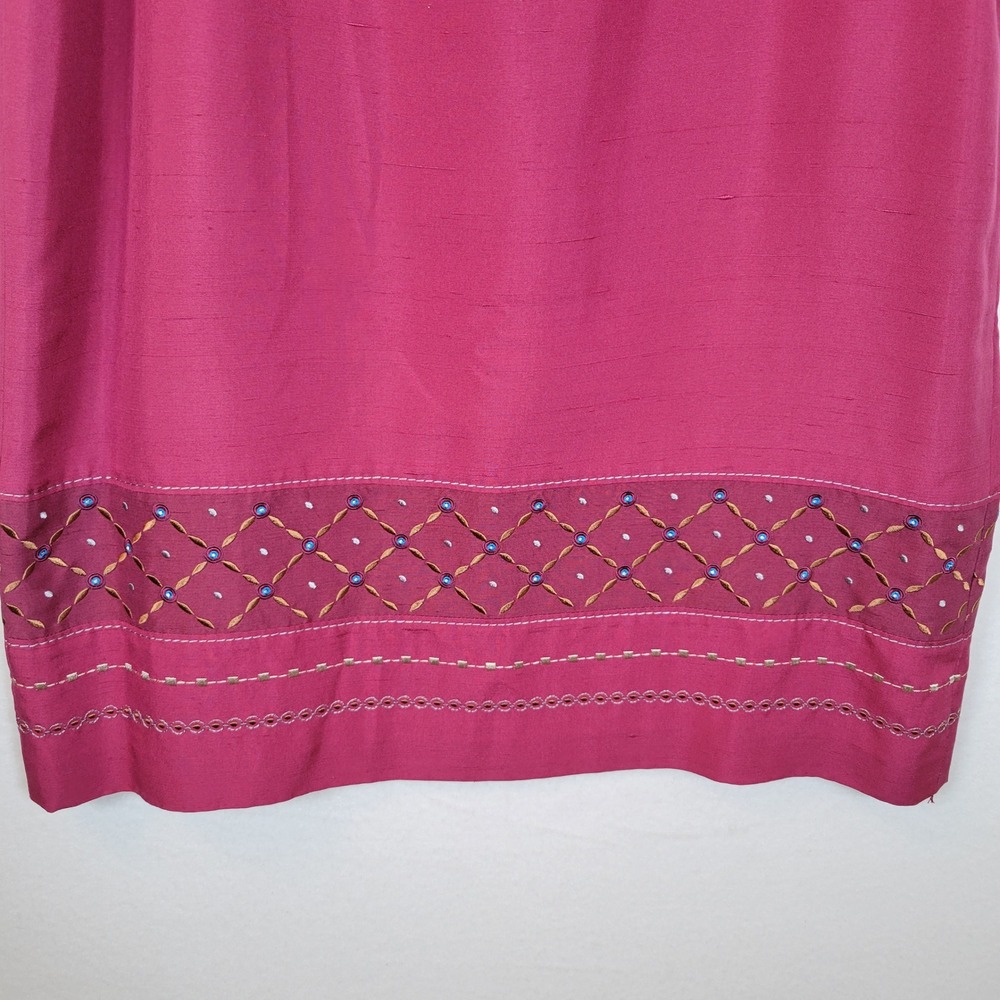 Ann Taylor Womens Silk Vintage Spaghetti Strap Midi Dress Size 10 Purple Friends - Picture 10 of 10
